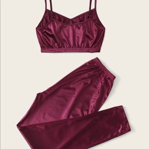 Crop Cami Top With Pants PJ Set